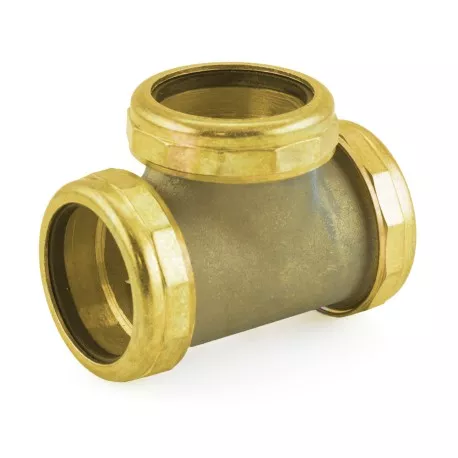 1-1/2″ Tubular Tee, Rough Brass