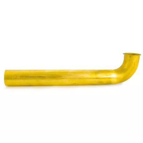 1-1/2″ x 18″, 17GA, Heavy-Duty Brass Tubular Elbow/Waste Bend (Flanged), Rough Brass