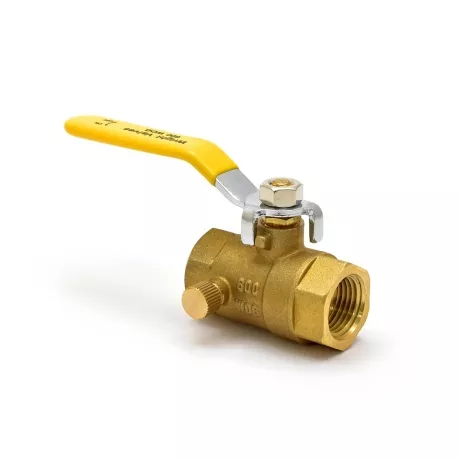 1/2″ NPT Threaded Brass Ball Valve w/ Waste, Full Port
