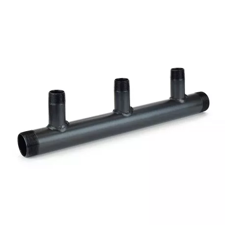 (3-Branch) Boiler Header Manifold for Zoning, Radiant & Baseboard Heat, 1-1/2″ NPT Trunk x 1″ NPT Outlets