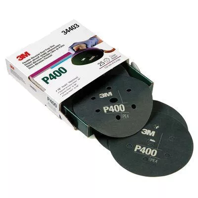 3M 34403 Hookit Flexible Dust-Free Abrasive Disc – 6 in, P400 Gray, Medium Grade