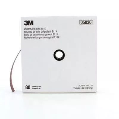 3M 5030 211K Utility Cloth Roll 1-1/2 in x 50 yd, 80 grit Medium, Gray, 1 roll