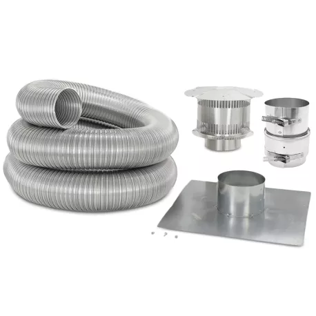 4″ x 35ft Aluminum Gas Fireplace Insert Chimney Liner Kit