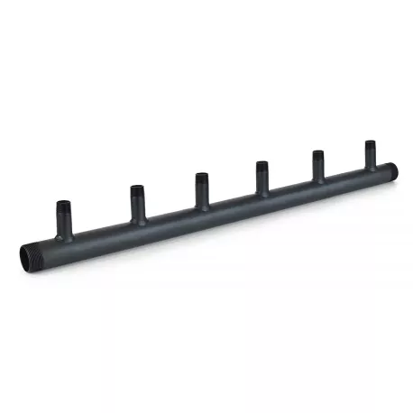 (6-Branch) Boiler Header Manifold for Zoning, Radiant & Baseboard Heat, 1-1/2″ NPT Trunk x 3/4″ NPT Outlets