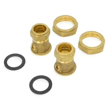 7/8″ OD Compression Bronze Union Isolation Valves (Pair) for 3/4″ Copper Pipe, GU125