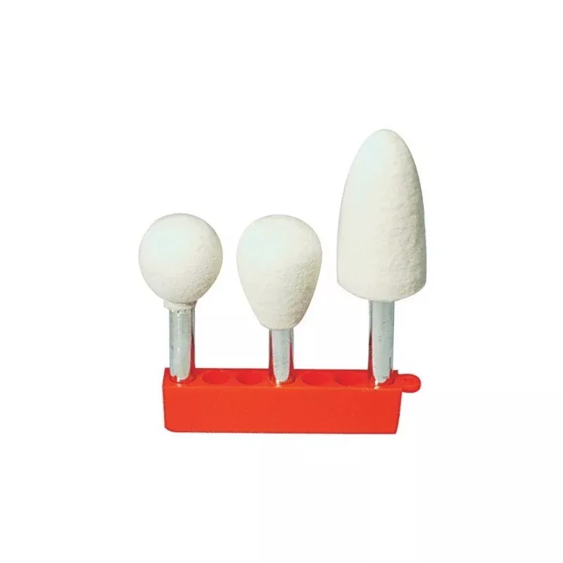 AES Industries Polishing Bob Set 6500 – 3 Felt Bobs for Rotary Tools