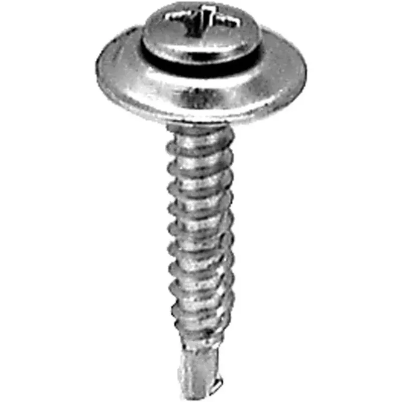 Auveco 11451 Phillips Oval/Sems Head Teks Point Countersunk Washer Screw #8 x 1 in Chrome, OE Fit