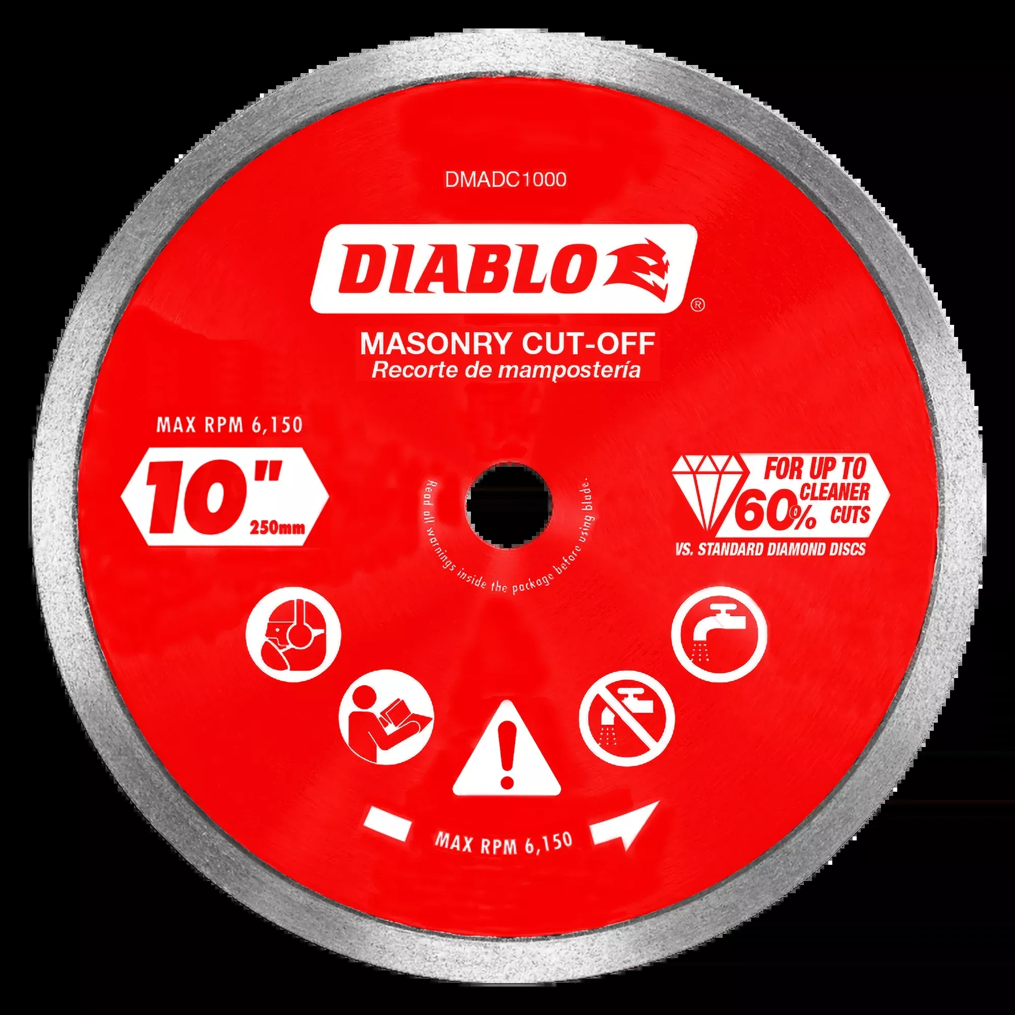 Diablo Tools DMADC1000 10″ Diamond Continuous Rim Masonry Cut-Off Disc
