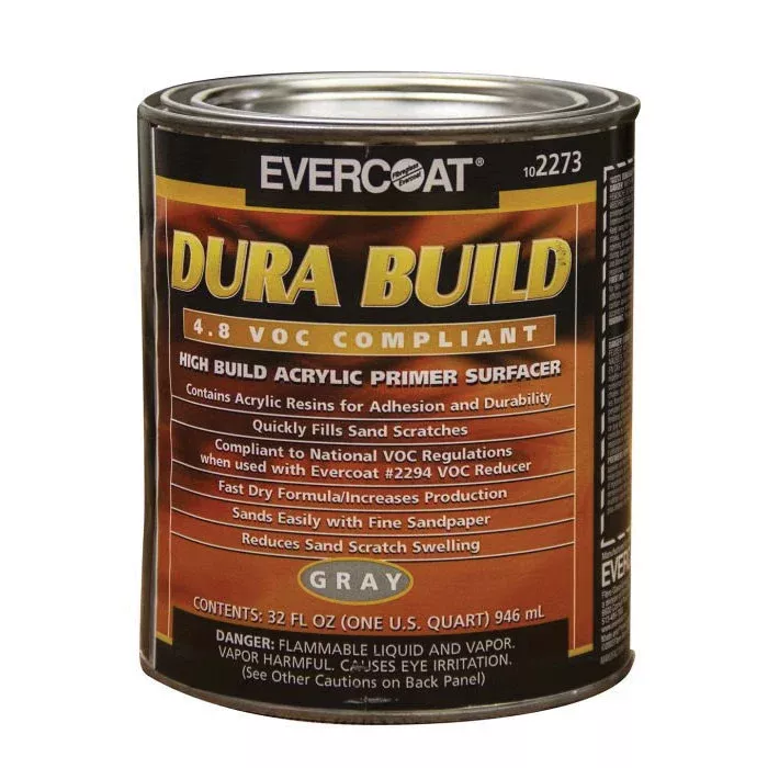 Evercoat Fast Drying Dura Build Acrylic Primer 2273 1 Qt Gray, 1200 Sq-Ft/gal Coverage