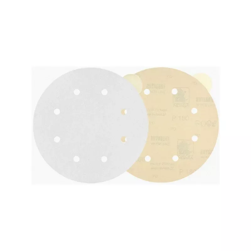 Indasa 80-80 Rhynostick White Line Abrasive Solid Disc, 8 in Dia, 80 Grit