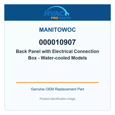 Manitowoc 000010907 Genuine OEM Back Panel with Electrical Connection Box - Water-cooled Models