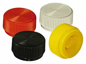 Press Fit Thumb Screw Knobs, Red Knurled Knobs 100 Piece Set, M5 Screw Size, 16mm Head Dia - 99-730-4