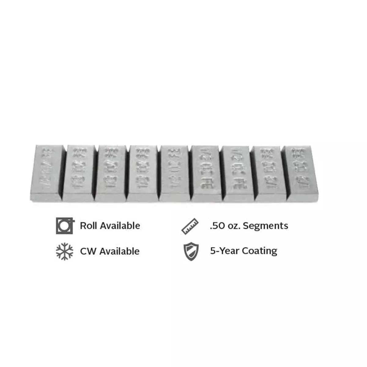 Wegmann 300360STR Steel Wheel Weight .50 oz Standard Profile - 30 Strips per Box