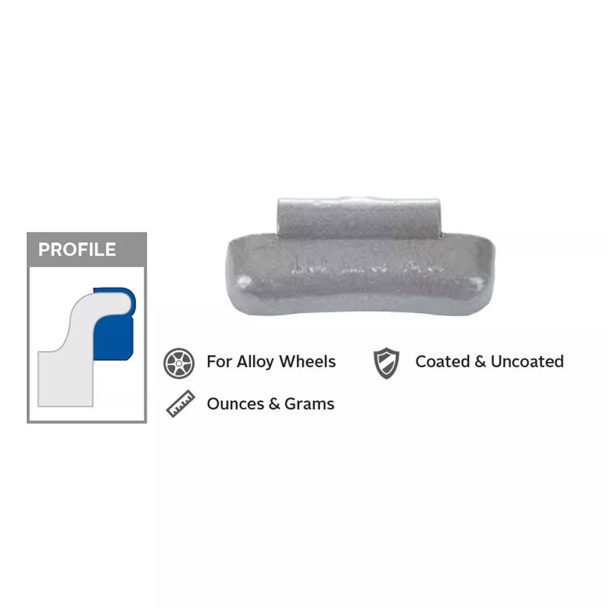 Wegmann Automotive 1.75 oz Lead Coated Clip-on MCN Yellow Series Wheel Weight (Box of 25)