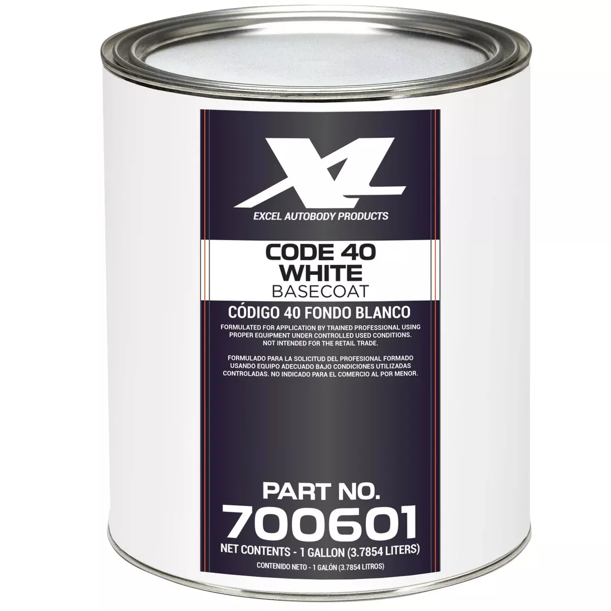 X-L 700601 Code 40 White Basecoat Gallon, Quick-Dry Paint