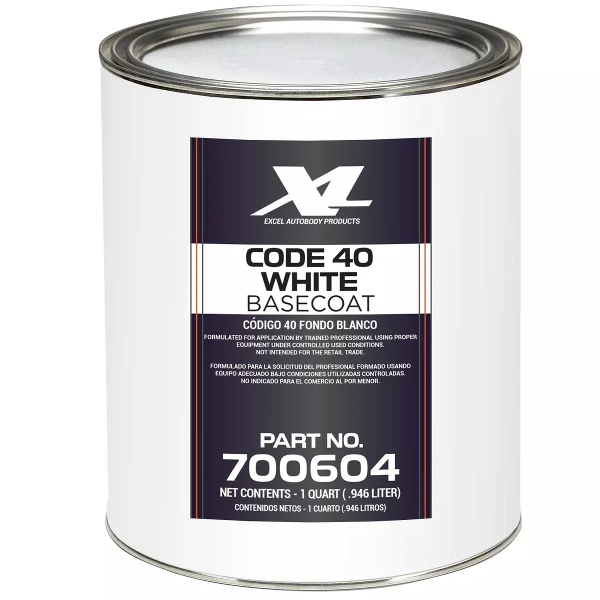 X-L Products Code 40 White Basecoat Quart 700604 – Quick Dry, Good Hiding