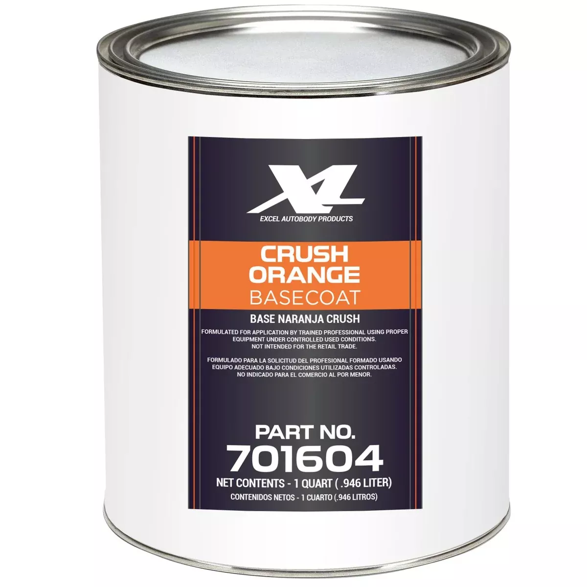 X-L Products Crush Orange Basecoat Quart – Quick-dry urethane basecoat for full-body and repair jobs